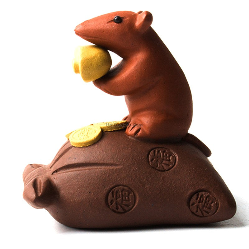 Purple Clay Mouse &amp; Treasure Tea Pet