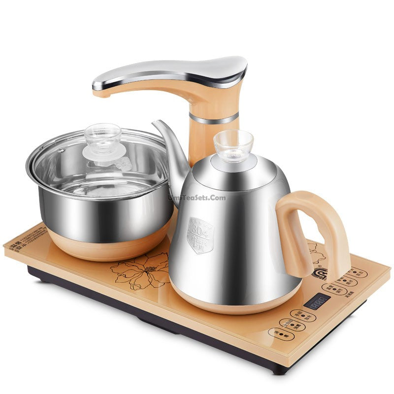 Stainless Steel Teapot With Golden Induction Cooker