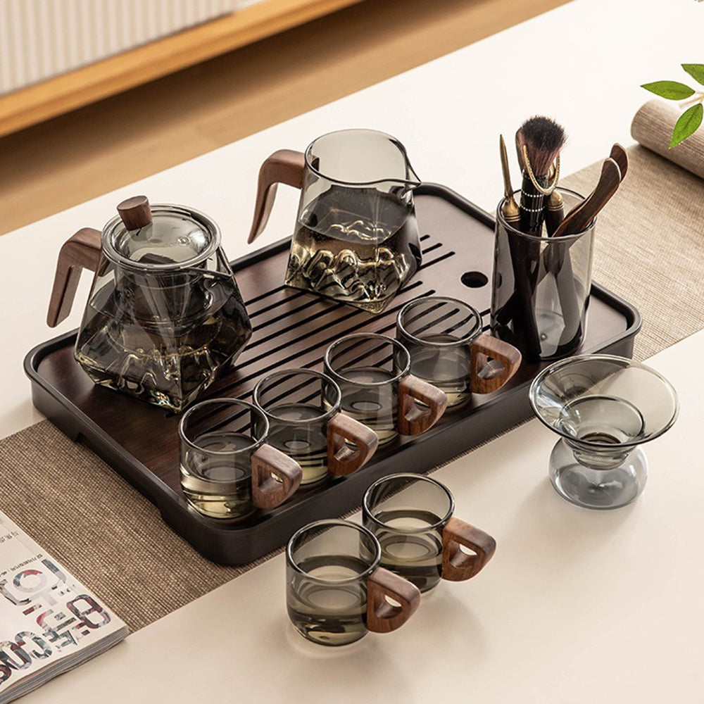 Ink Color Mountain Glass Tea Set