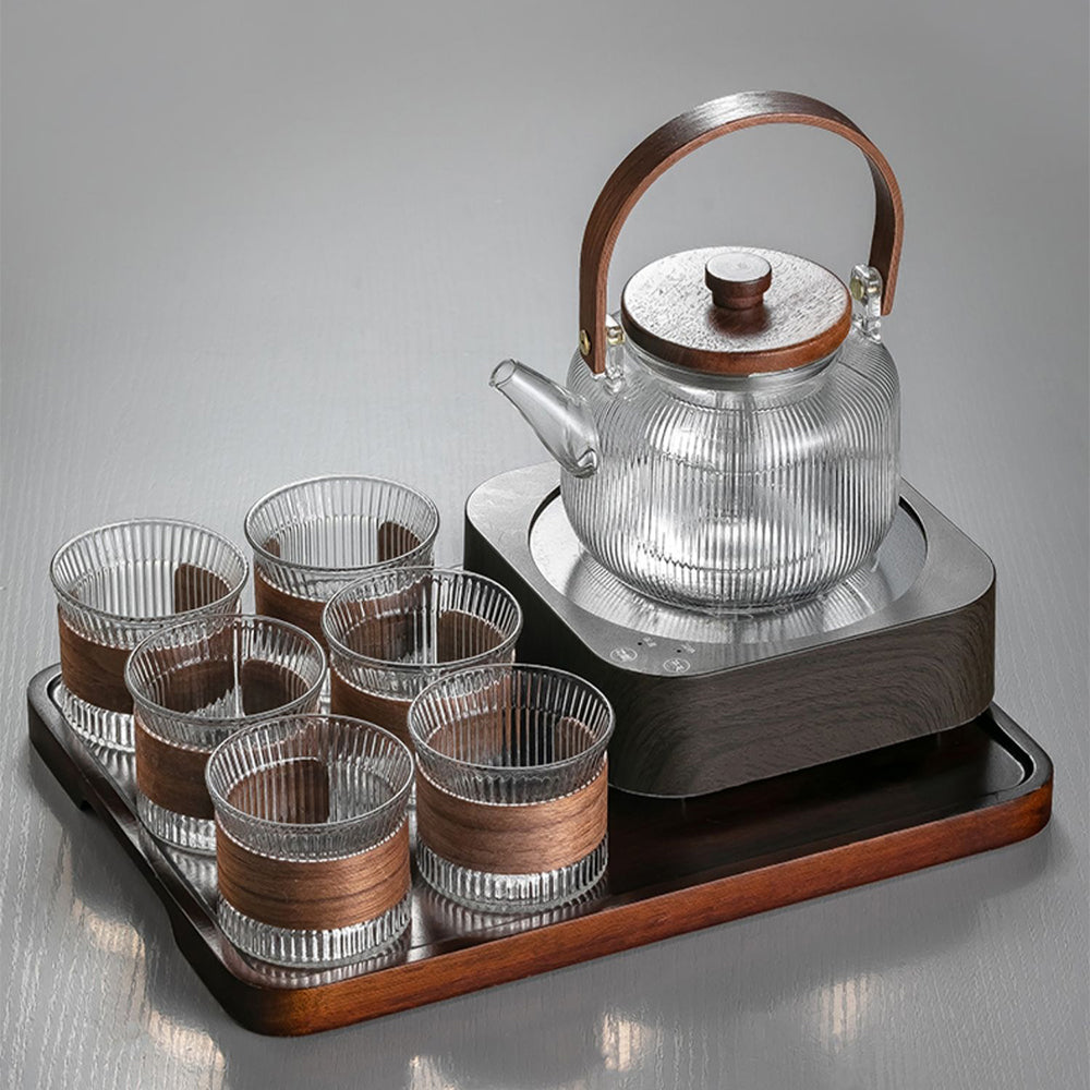 Glass Tea Set With Induction Heater