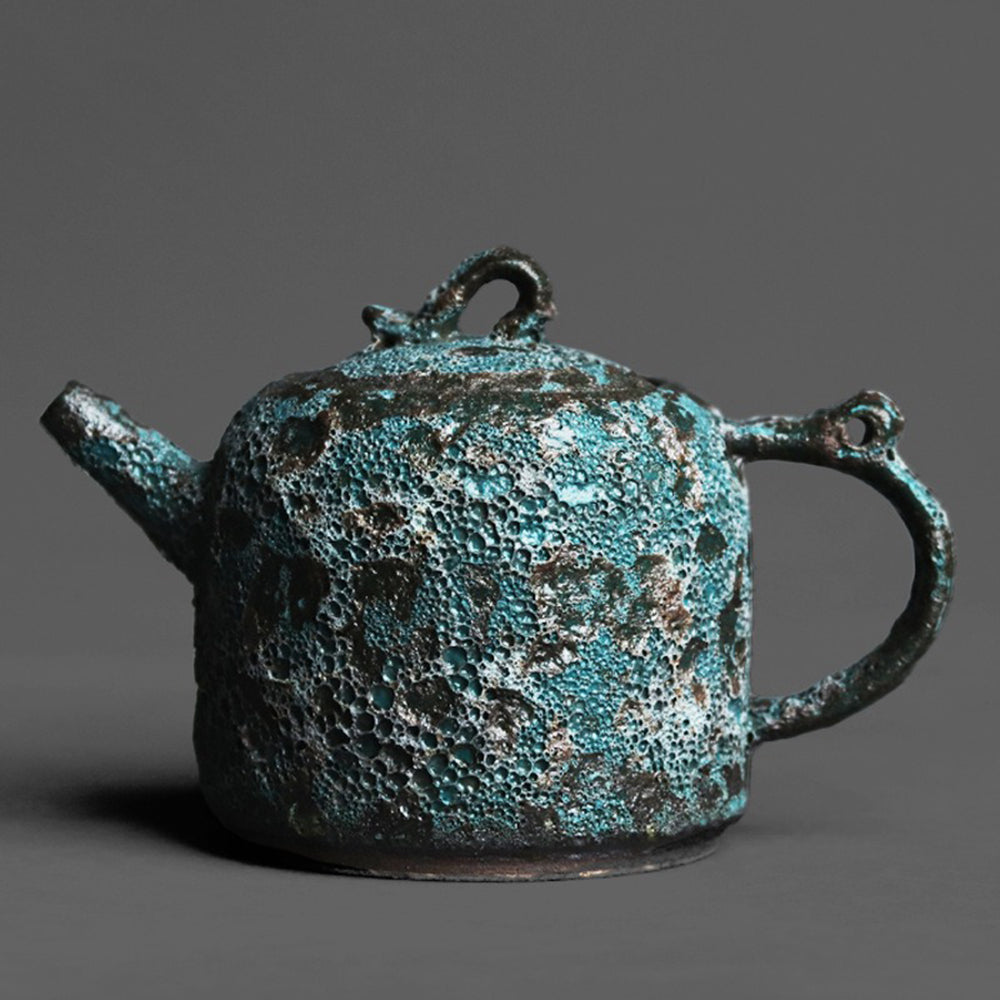 Chinese Vintage Bronze Wormhole Teapot