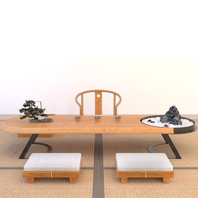 Japanese Pine Wood Tatami Tea Table Set