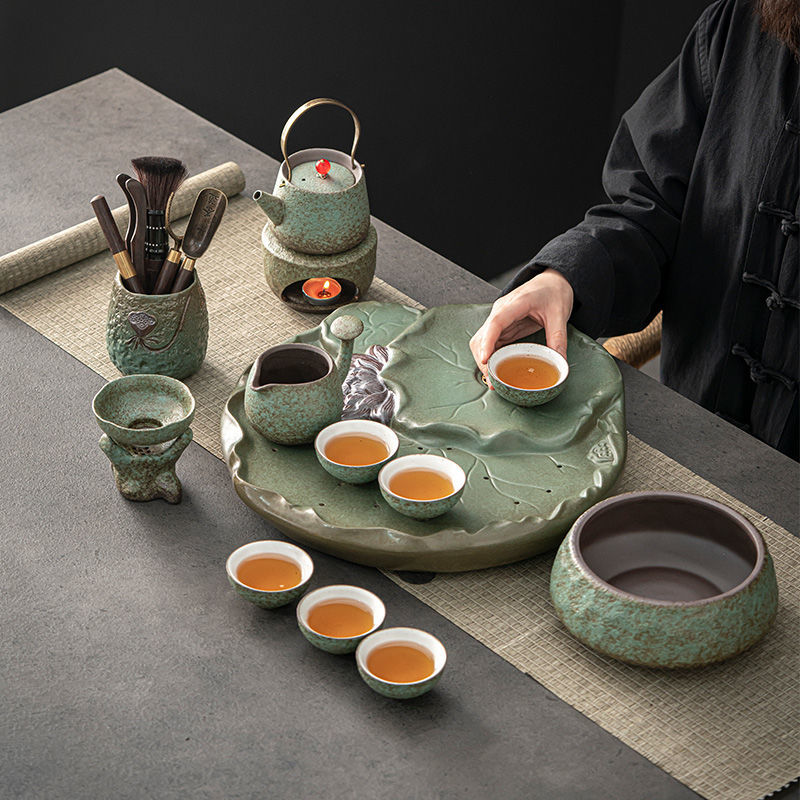 Japanese Tea Set With Leaf Tray