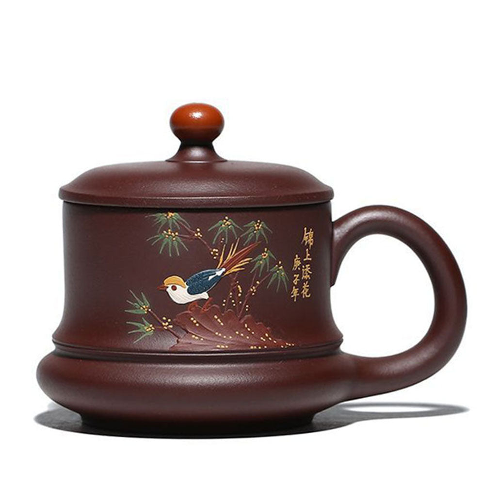 Yixing Purple Clay Bird Tea Cup