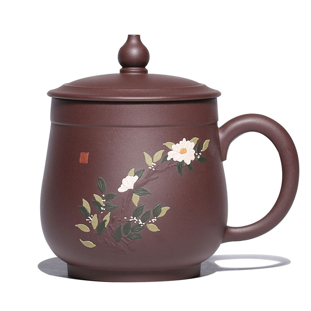 Yixing Purple Clay Wealthy Flower Tea Cup