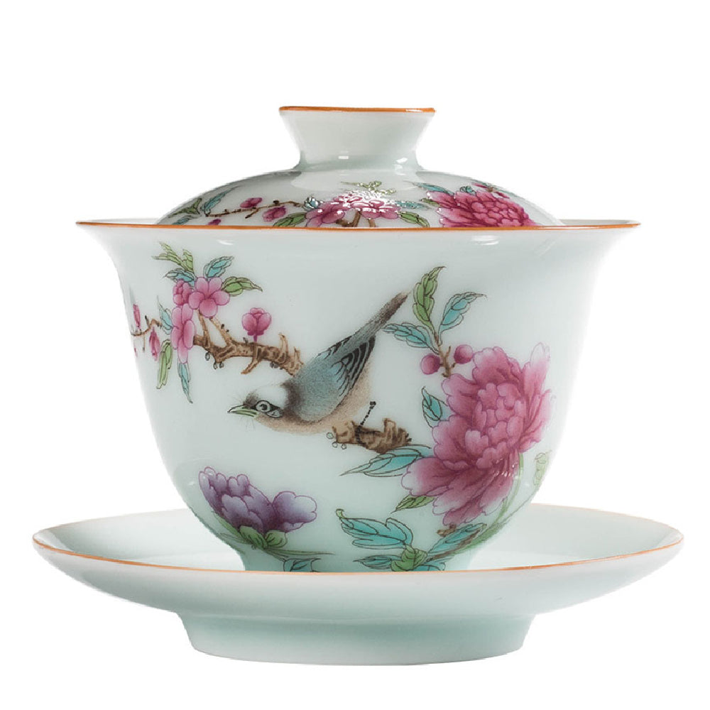 Hand-painted Flowers And Birds Gaiwan