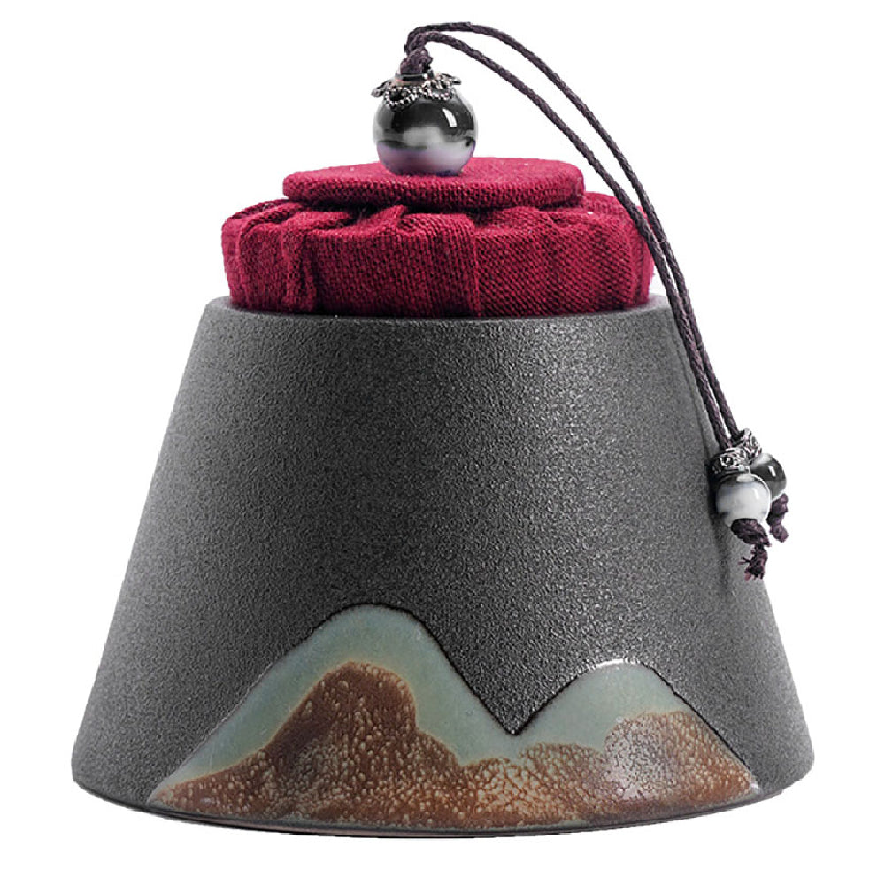 Japanese Mountain Ceramic Tea Caddy