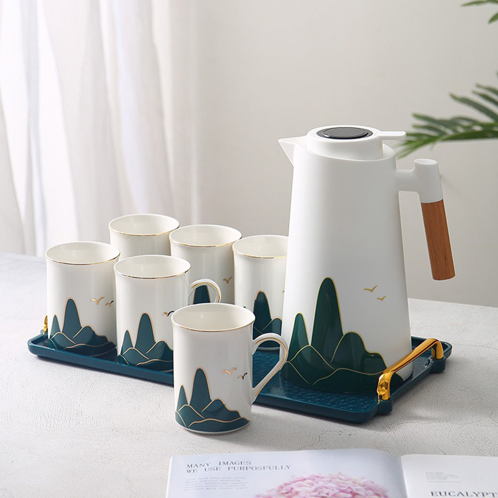 Mountains Modern Tea Set With Temperature Display