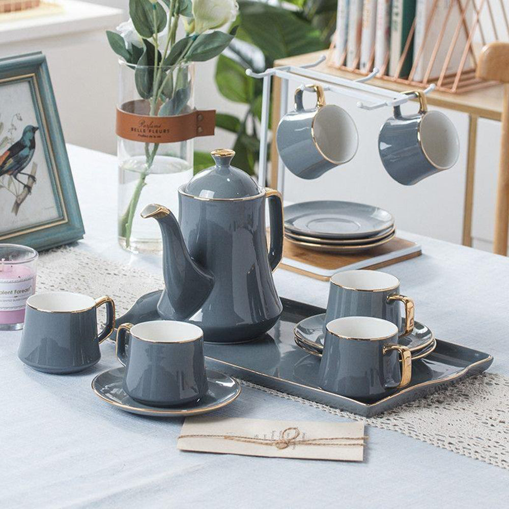 Grey Ceramic Modern Tea Set