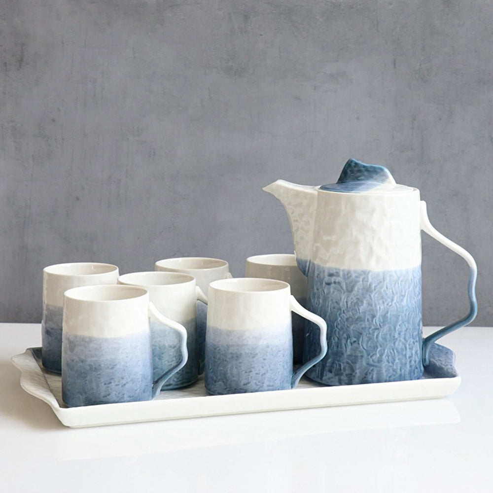 Gradient Grey Ceramic Modern Tea Set