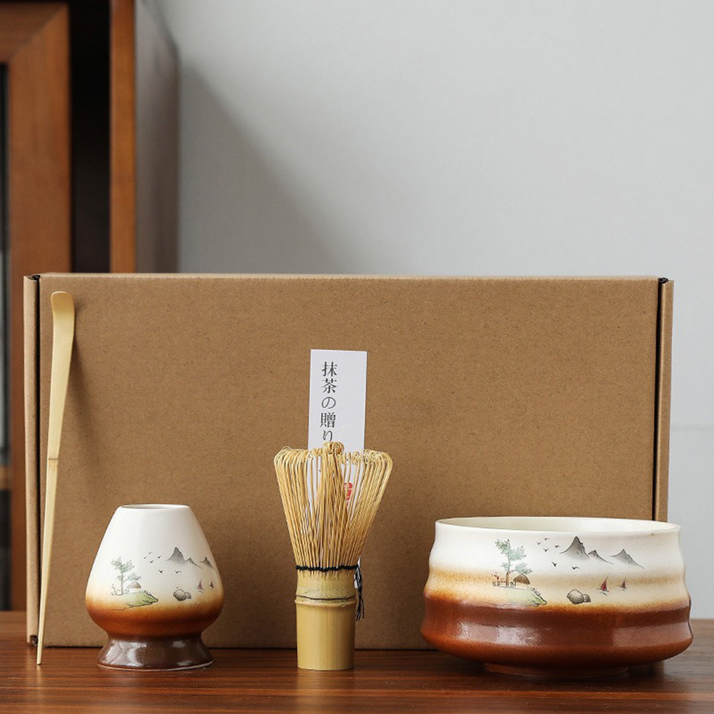 Japanese Kiln Landscape Matcha Tea Set