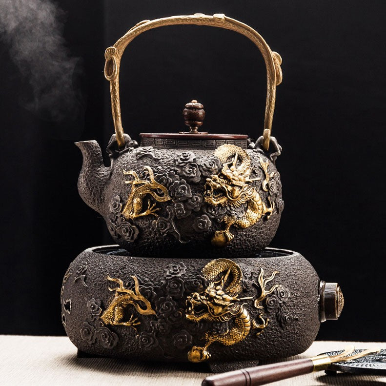 Dragon Cast Iron Teapot With Induction Cooker